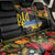 Petrykivka Ukrainian Folk Pattern Back Car Seat Cover Golden Trident With Map