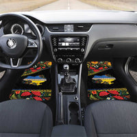 Petrykivka Ukrainian Folk Pattern Car Mats Golden Trident With Map