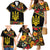 Petrykivka Ukrainian Folk Pattern Family Matching Mermaid Dress and Hawaiian Shirt Golden Trident With Map
