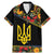 Petrykivka Ukrainian Folk Pattern Family Matching Mermaid Dress and Hawaiian Shirt Golden Trident With Map