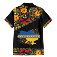 Petrykivka Ukrainian Folk Pattern Family Matching Mermaid Dress and Hawaiian Shirt Golden Trident With Map