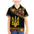 Petrykivka Ukrainian Folk Pattern Family Matching Mermaid Dress and Hawaiian Shirt Golden Trident With Map