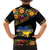 Petrykivka Ukrainian Folk Pattern Family Matching Off Shoulder Maxi Dress and Hawaiian Shirt Golden Trident With Map