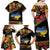 Petrykivka Ukrainian Folk Pattern Family Matching Off Shoulder Maxi Dress and Hawaiian Shirt Golden Trident With Map