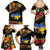 Petrykivka Ukrainian Folk Pattern Family Matching Summer Maxi Dress and Hawaiian Shirt Golden Trident With Map