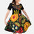 Petrykivka Ukrainian Folk Pattern Family Matching Tank Maxi Dress and Hawaiian Shirt Golden Trident With Map