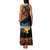 Petrykivka Ukrainian Folk Pattern Family Matching Tank Maxi Dress and Hawaiian Shirt Golden Trident With Map