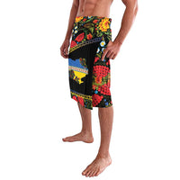 Petrykivka Ukrainian Folk Pattern Lavalava Golden Trident With Map