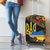Petrykivka Ukrainian Folk Pattern Luggage Cover Golden Trident With Map