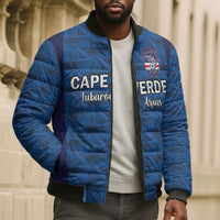 Custom Cape Verde Football 2026 Bomber Puffer Jacket Atlantic Blue Sharks Heritage