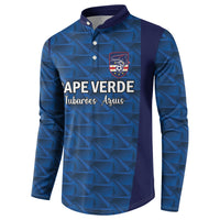 Custom Cape Verde Football 2026 Button Sweatshirt Atlantic Blue Sharks Heritage