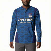 Custom Cape Verde Football 2026 Button Sweatshirt Atlantic Blue Sharks Heritage
