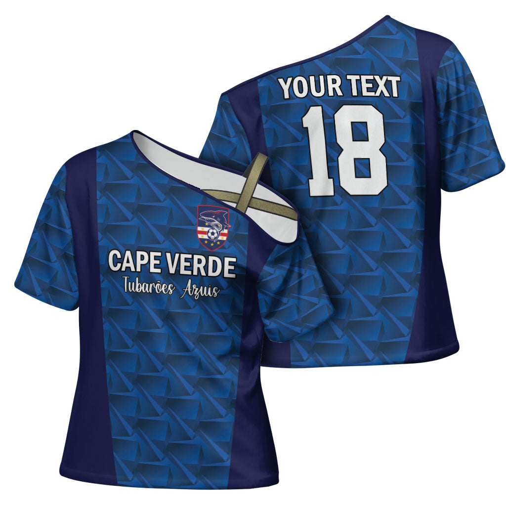 Custom Cape Verde Football 2026 Cross Shoulder Shirt Atlantic Blue Sharks Heritage