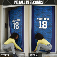 Custom Cape Verde Football 2026 Door Cover Atlantic Blue Sharks Heritage