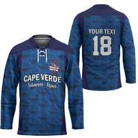 Custom Cape Verde Football 2026 Hockey Jersey Atlantic Blue Sharks Heritage