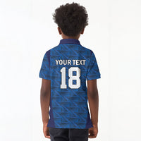 Custom Cape Verde Football 2026 Kid Polo Shirt Atlantic Blue Sharks Heritage