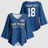 Custom Cape Verde Football 2026 Kimono Sleeve Blouse Atlantic Blue Sharks Heritage