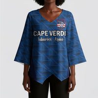 Custom Cape Verde Football 2026 Kimono Sleeve Blouse Atlantic Blue Sharks Heritage
