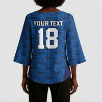 Custom Cape Verde Football 2026 Kimono Sleeve Blouse Atlantic Blue Sharks Heritage
