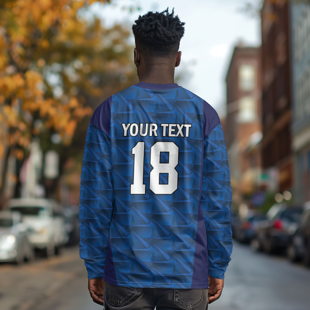 Custom Cape Verde Football 2026 Long Sleeve Shirt Atlantic Blue Sharks Heritage