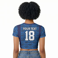 Custom Cape Verde Football 2026 Raglan Cropped T shirt Atlantic Blue Sharks Heritage