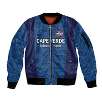 Custom Cape Verde Football 2026 Sleeve Zip Bomber Jacket Atlantic Blue Sharks Heritage
