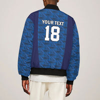 Custom Cape Verde Football 2026 Sleeve Zip Bomber Jacket Atlantic Blue Sharks Heritage