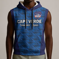 Custom Cape Verde Football 2026 Sleeveless Hoodie Atlantic Blue Sharks Heritage