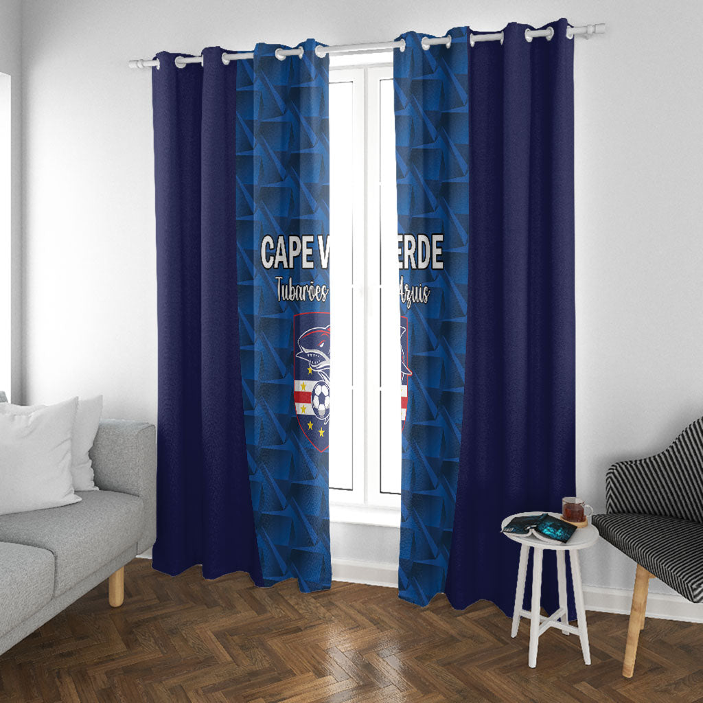 Cape Verde Football 2026 Window Curtain Atlantic Blue Sharks Heritage
