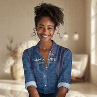 Custom Cape Verde Football 2026 Women Casual Shirt Atlantic Blue Sharks Heritage