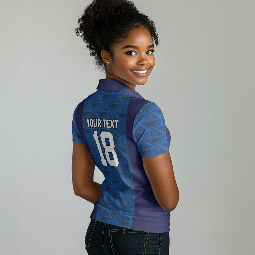 Custom Cape Verde Football 2026 Women Polo Shirt Atlantic Blue Sharks Heritage