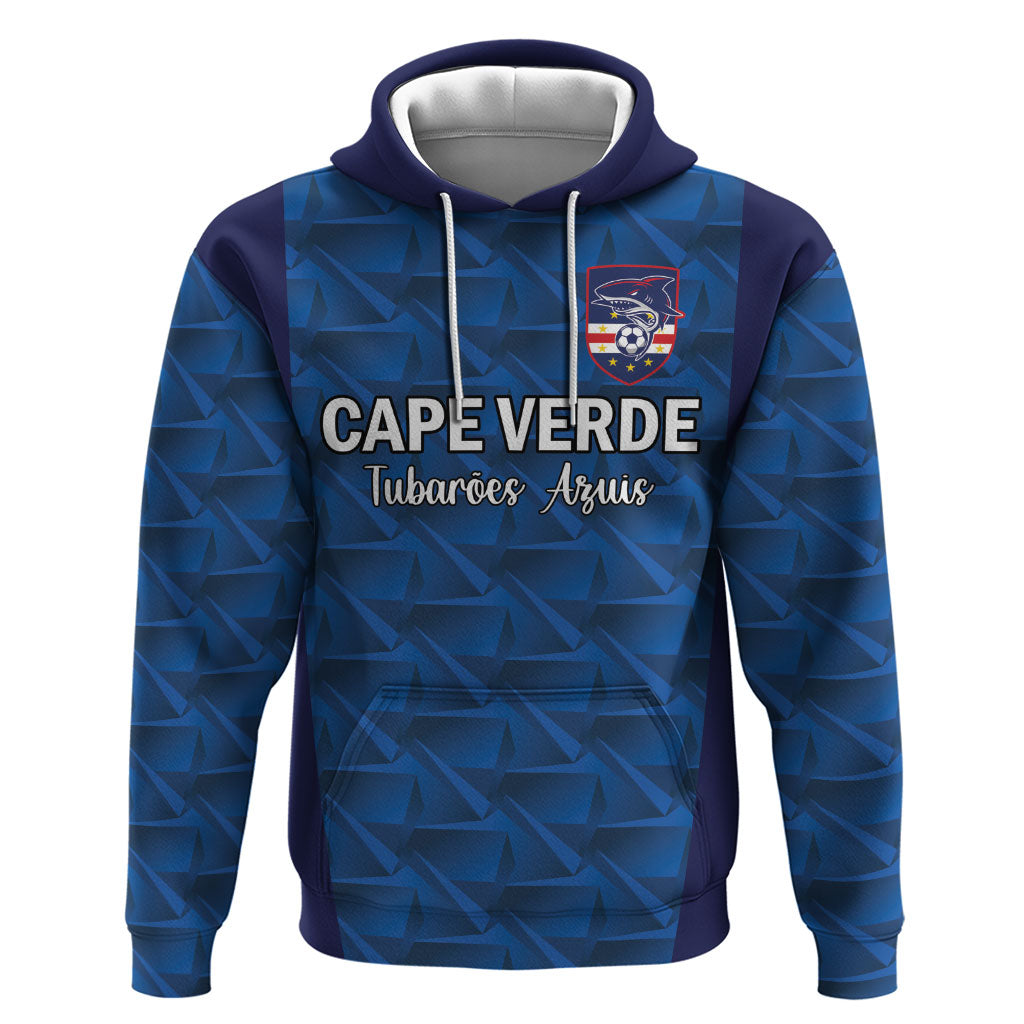 Custom Cape Verde Football 2026 Zip Hoodie Atlantic Blue Sharks Heritage
