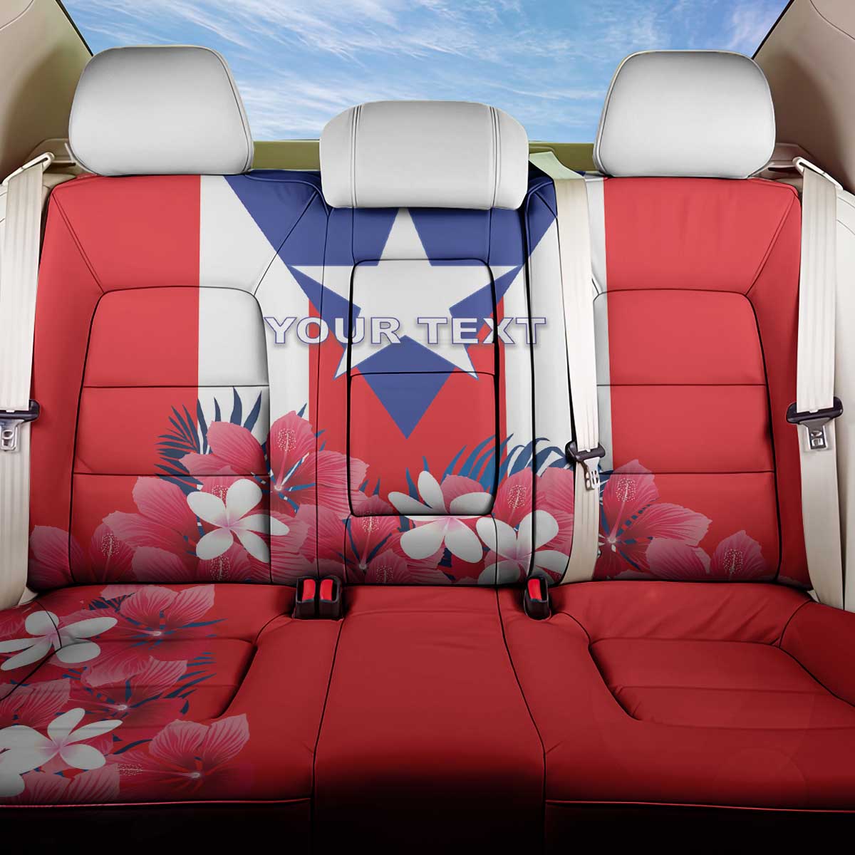 Personalized Puerto Rico Coat Of Arms Back Car Seat Cover - Wonder Print Shop