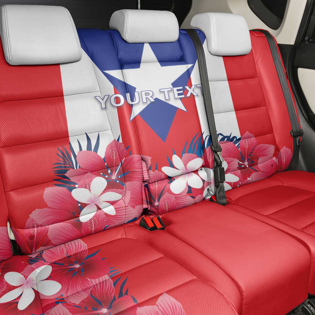 Personalized Puerto Rico Coat Of Arms Back Car Seat Cover - Wonder Print Shop