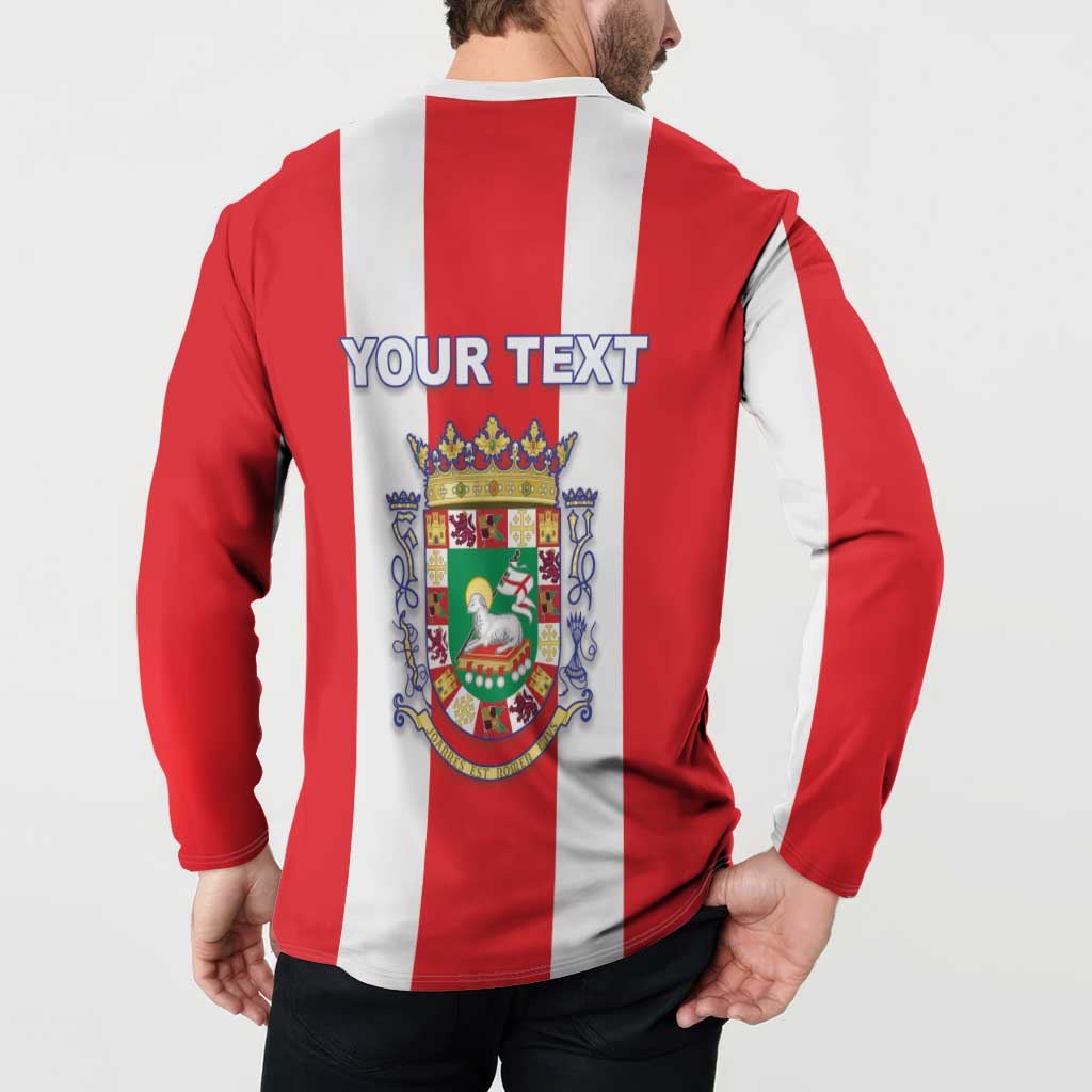 Personalized Puerto Rico Coat Of Arms Button Sweatshirt - Wonder Print Shop