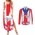 Personalized Puerto Rico Coat Of Arms Couples Matching Summer Maxi Dress and Long Sleeve Button Shirt - Wonder Print Shop