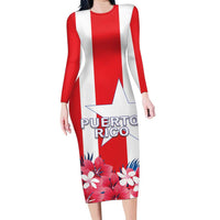 Personalized Puerto Rico Coat Of Arms Family Matching Long Sleeve Bodycon Dress and Hawaiian Shirt - Wonder Print Shop