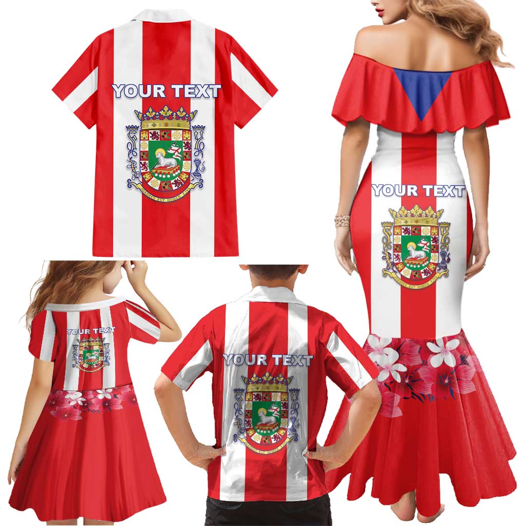 Personalized Puerto Rico Coat Of Arms Family Matching Mermaid Dress and Hawaiian Shirt - Wonder Print Shop