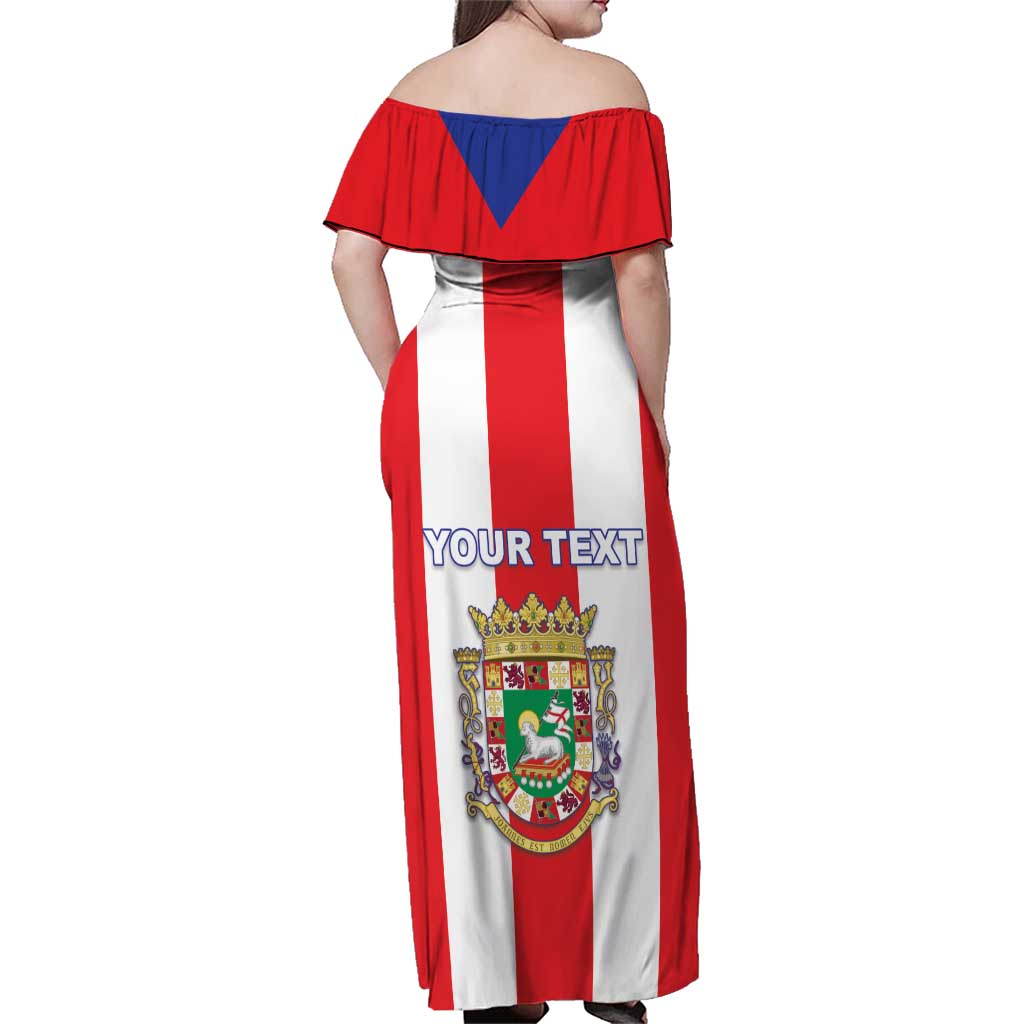 Personalized Puerto Rico Coat Of Arms Family Matching Off Shoulder Maxi Dress and Hawaiian Shirt - Wonder Print Shop
