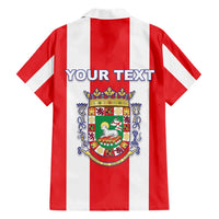 Personalized Puerto Rico Coat Of Arms Family Matching Short Sleeve Bodycon Dress and Hawaiian Shirt - Wonder Print Shop