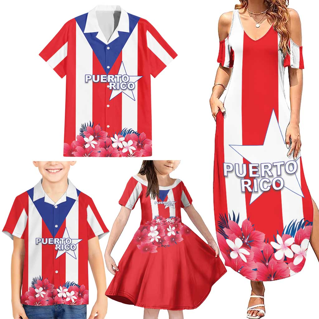Personalized Puerto Rico Coat Of Arms Family Matching Summer Maxi Dress and Hawaiian Shirt - Wonder Print Shop