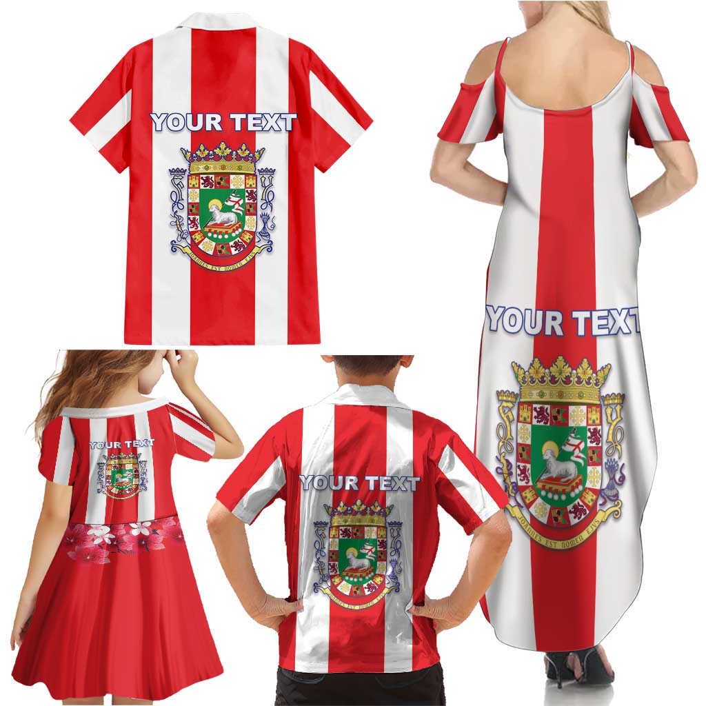 Personalized Puerto Rico Coat Of Arms Family Matching Summer Maxi Dress and Hawaiian Shirt - Wonder Print Shop