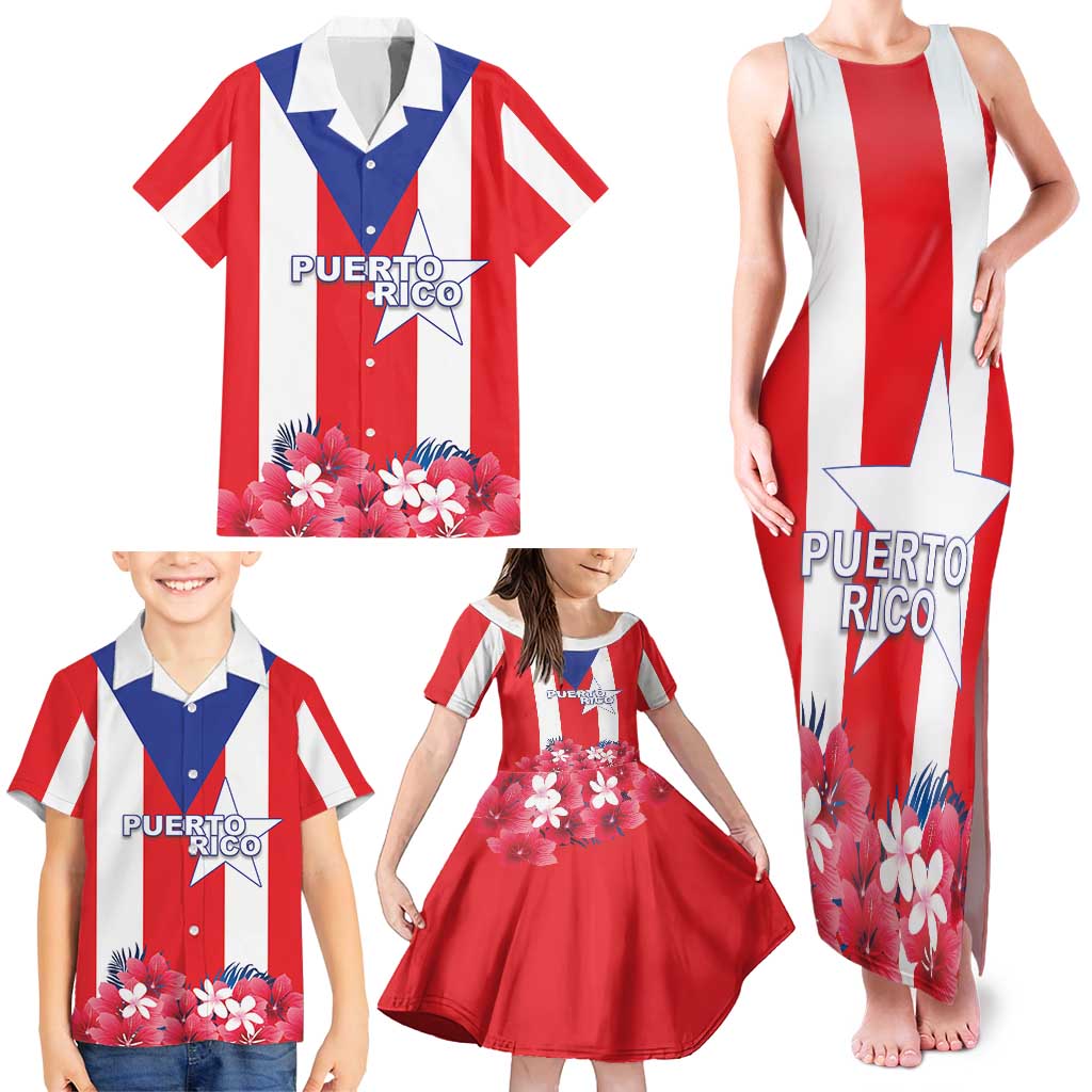 Personalized Puerto Rico Coat Of Arms Family Matching Tank Maxi Dress and Hawaiian Shirt - Wonder Print Shop