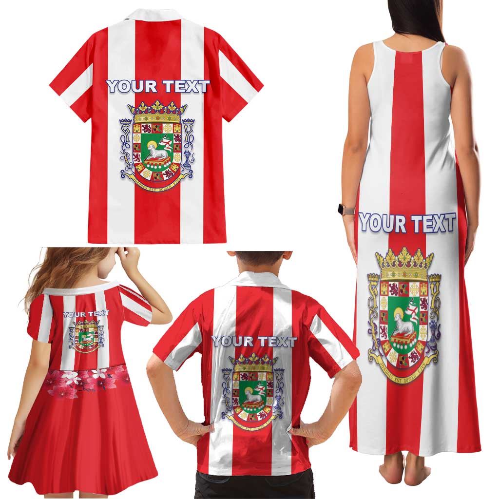 Personalized Puerto Rico Coat Of Arms Family Matching Tank Maxi Dress and Hawaiian Shirt - Wonder Print Shop