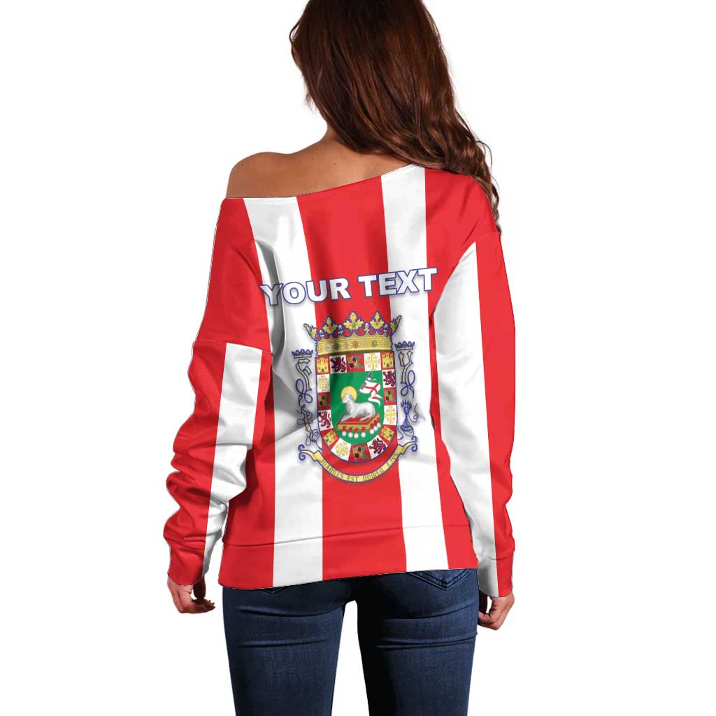Personalized Puerto Rico Coat Of Arms Off Shoulder Sweater - Wonder Print Shop