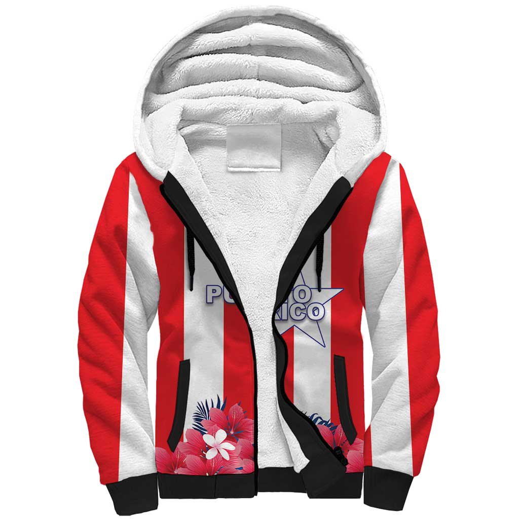 Personalized Puerto Rico Coat Of Arms Sherpa Hoodie - Wonder Print Shop