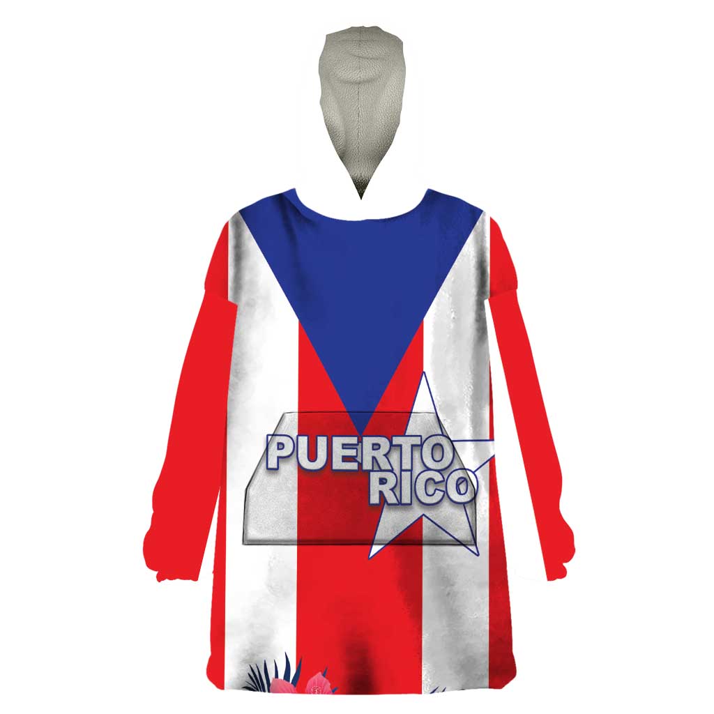 Personalized Puerto Rico Coat Of Arms Wearable Blanket Hoodie - Wonder Print Shop
