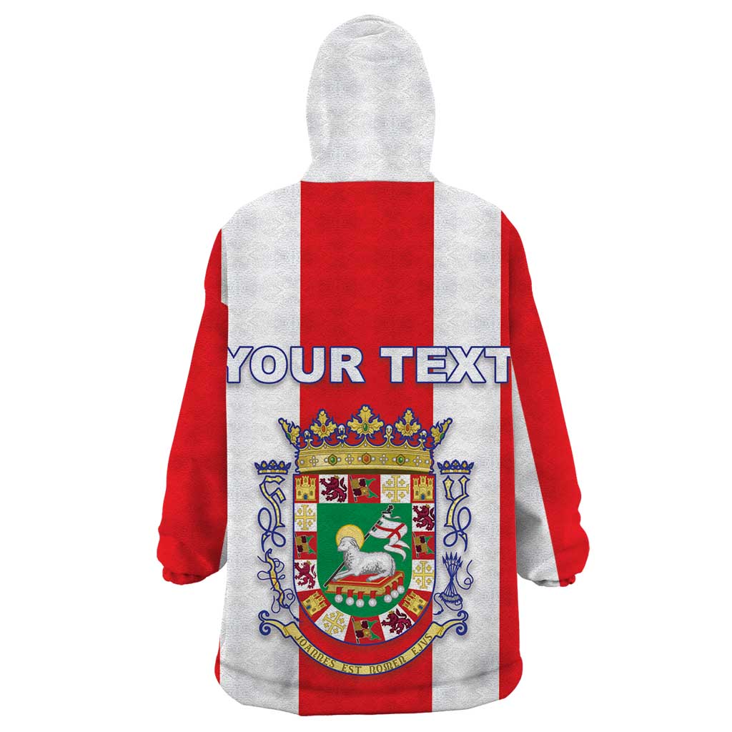 Personalized Puerto Rico Coat Of Arms Wearable Blanket Hoodie - Wonder Print Shop