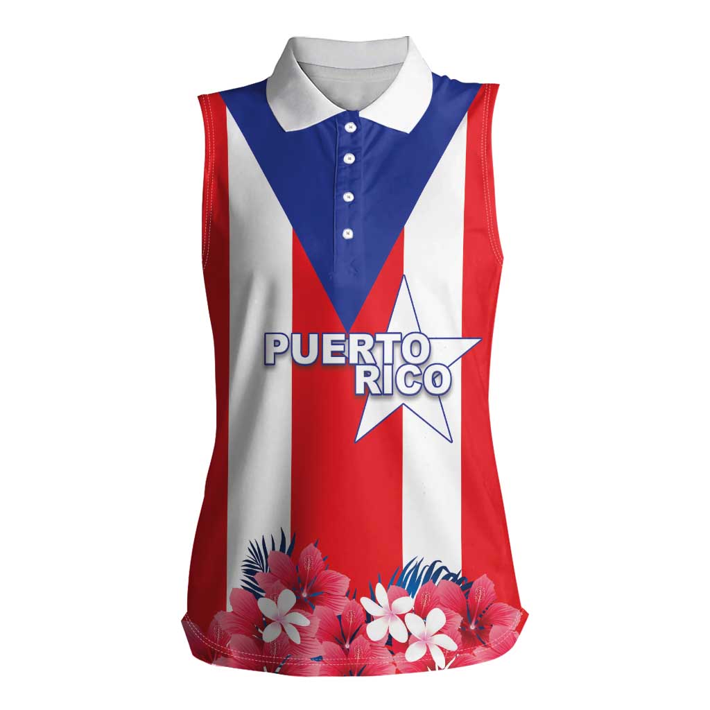 Personalized Puerto Rico Coat Of Arms Women Sleeveless Polo Shirt - Wonder Print Shop