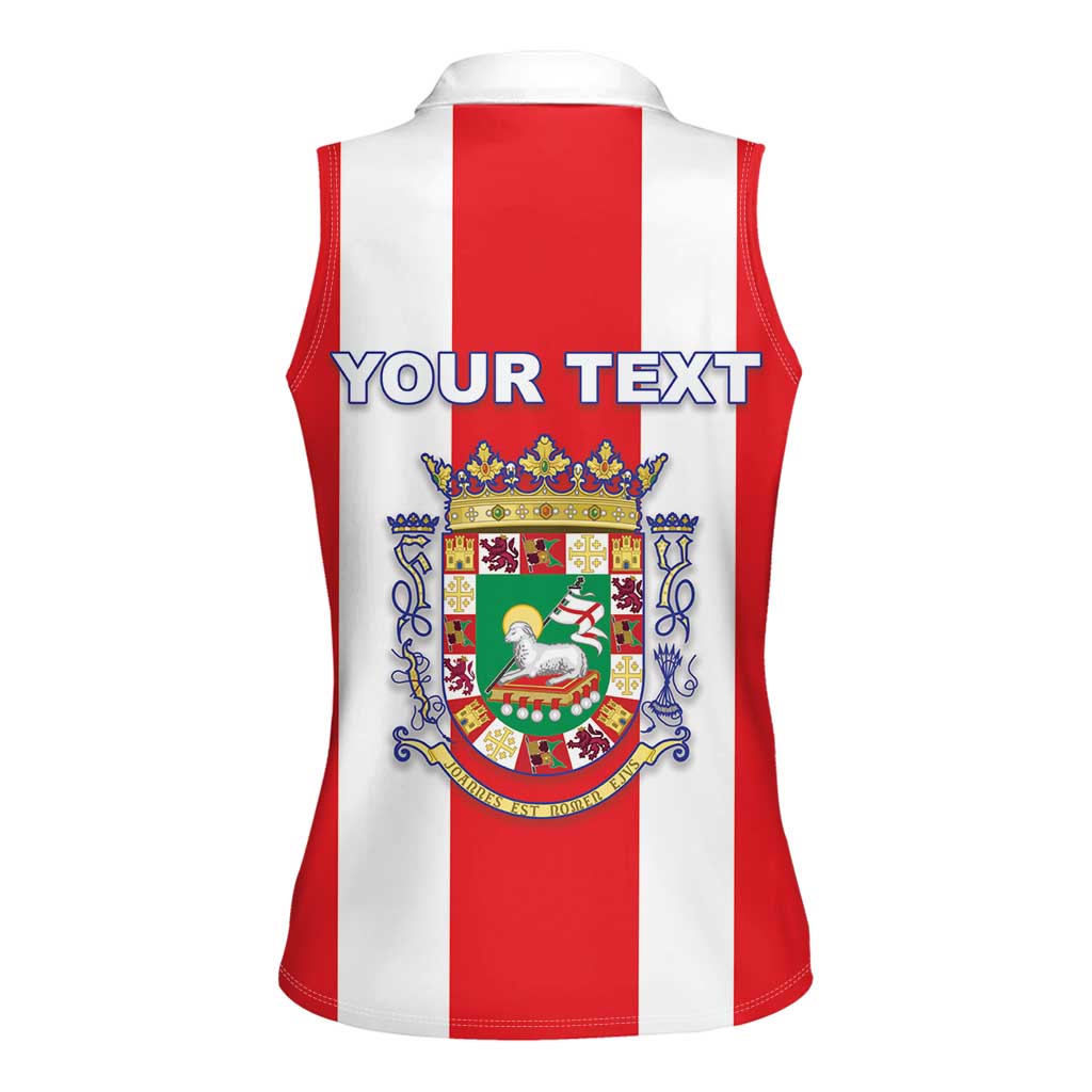 Personalized Puerto Rico Coat Of Arms Women Sleeveless Polo Shirt - Wonder Print Shop